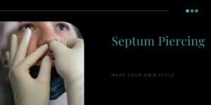 Septum piercing header